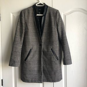 Classic Black and White Plaid Coat